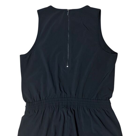 Athleta Womens Black Sleeveless Jumpsuit Size 16 Elastic Waist Tapered Utility - Picture 6 of 10